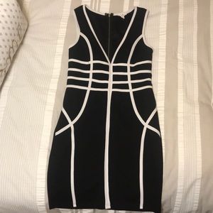 Agaci black and white club dress